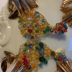 Frances Valentine Multicolor Crystal Gold Earrings